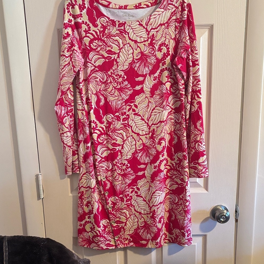 Lilly Pulitzer Pink Floral Long-Sleeve Women’s Dress